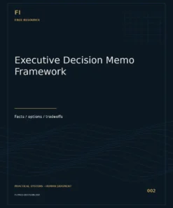 Executive Decision Memo Framework placeholder artwork